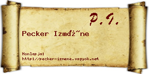 Pecker Izméne névjegykártya